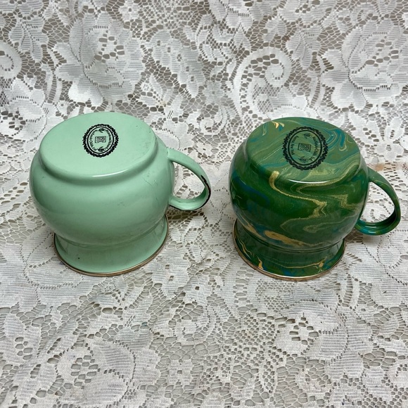 Vintage, MacKenzie Childs Green Enamelware 2pc Mugs - Picture 5 of 8